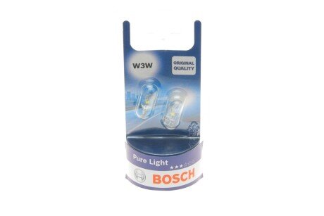 Автолампа W3W 12V 3W W2.1x9.5d Pure Light (без цоколя) (блістер/2шт.) BOSCH 1987301028 (фото 1)