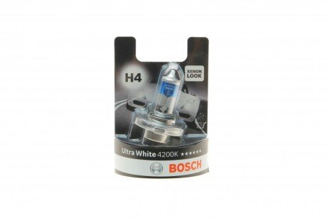 Лампa___ H4 Ultra White 4200K блистер - кратн. 20 шт BOSCH 1987301089 (фото 1)