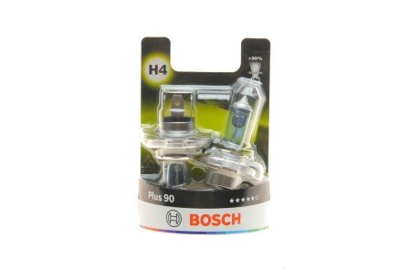 Автолампа H4 PLUS 90 12V 60/55 W P43t BOSCH 1987301422