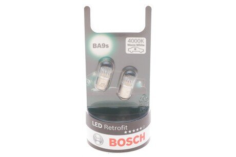 Автолампа T4W 12V 1W BA9s LED Retrofit BL (4000K) BOSCH 1987301514