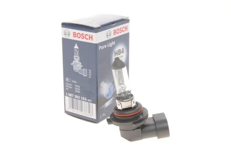 Лампа розжарювання HB4 12V 51W P22d PURE LIGHT BOSCH 1 987 302 153