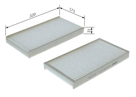 Фільтр салону BMW 5 (E60/E61)/6 (E63/E64) 2.0-5.0 01-10 (к-кт 2шт.) BOSCH 1987435184