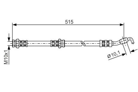 MAZDA шланг гальмівний задн.323 -04 535mm BOSCH 1987476114