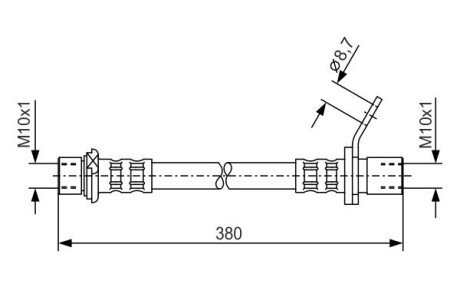 Гальмівний шланг 380mm TOYOTA Avensis \'\'RR \'\'1,6-2,0 \'\'97-03 BOSCH 1987476162