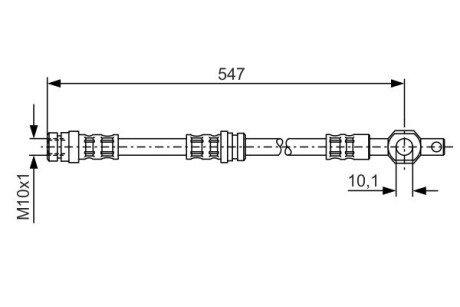 MAZDA шланг гальмівний передн. 626 -91 BOSCH 1987476542