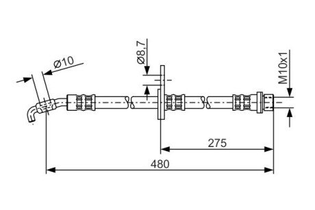 TOYOTA гальмівний шланг передн. RAV 4 94- BOSCH 1987476758