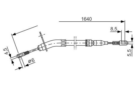 DB трос ручн. гальм. л. W123 BOSCH 1987477011