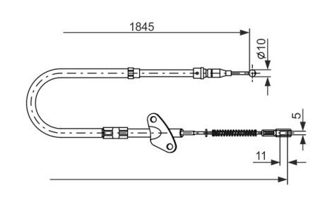 O DB трос ручн.гальма прав.207-310 86-(нов.тип)1862м BOSCH 1987477118