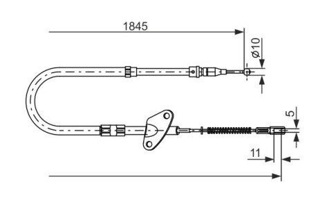 DB трос ручн.гальма лів.207-310 86-(нов.тип)1862мм BOSCH 1987477119