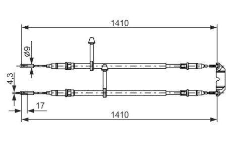 SAAB Трос гальмівний 9-5 -09 BOSCH 1987477245