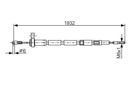 VOLVO трос ручного гальма 240-260 75- BOSCH 1987477346