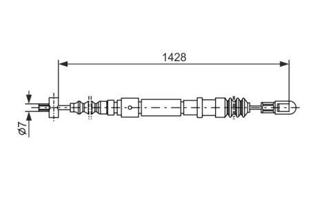 VOLVO трос ручного гальма 480-440 87- BOSCH 1987477353