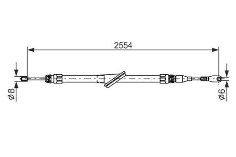 Трос ручного гальм. DB C202 BOSCH 1987477699