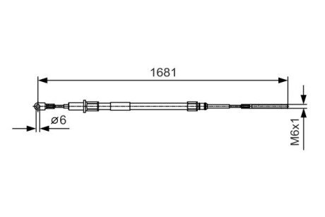 BMW трос стоян.гальма лів./прав. E36 94- BOSCH 1987477924