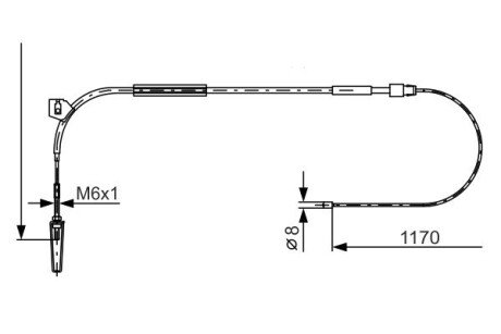 FEBI DB трос ручного гальма передн. A-Class W168 BOSCH 1987477961