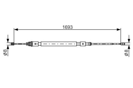 Трос ручного гальма BOSCH 1 987 477 993