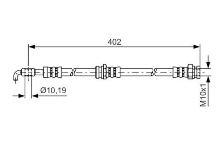 MAZDA шланг гальмівний передн.626 -02 BOSCH 1987481445