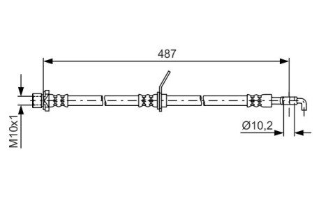 Шланг гальм. задн. лів. TOYOTA AVENSIS -03 BOSCH 1987481634 (фото 1)