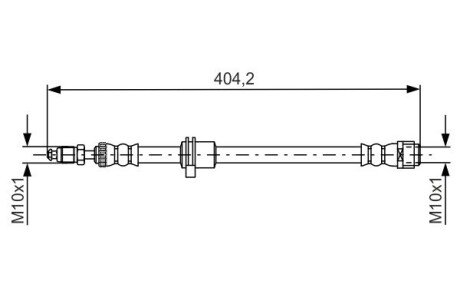 Шланг гальмівний (передній) Mini (F55/F56/F57) 13- (L=360mm) BOSCH 1987481679