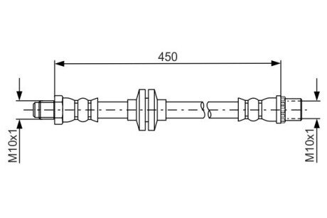 Шланг гальмівний передн. RENAULT Duster 15- BOSCH 1987481683