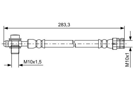 Гальмівний шланг AUDI/SEAT/VW Q3/Alhambra/Passat/Tiguan \'\'R \'\'1,4-3,6 \'\'07>> BOSCH 1987481736