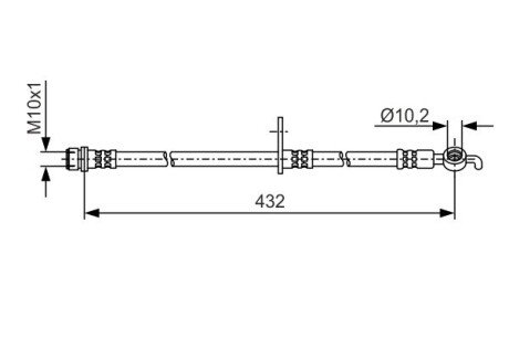 Шланг гальм. передн. прав. TOYOTA LAND CRUISER 200 08- BOSCH 1987481A57