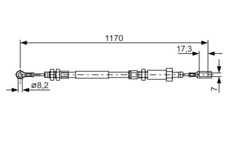 Трос ручника Peugeot Boxer/Fiat Ducato 01-06 (1170/843mm) BOSCH 1 987 482 004