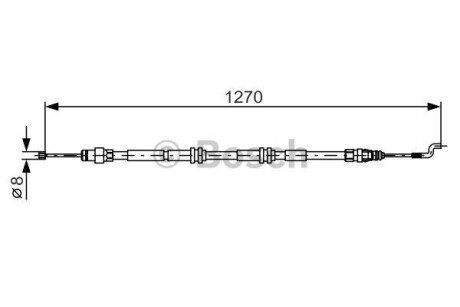 Трос ручного гальма BOSCH 1 987 482 014