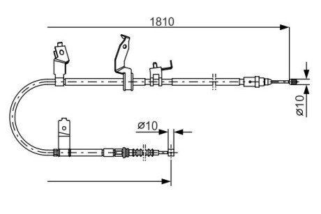 Гальмівний трос (ручник) 1810mm MAZDA 5 \'\'RH \'\'1,8-2,0 \'\'05-10 BOSCH 1987482052