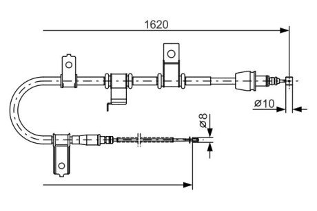 HYUNDAI трос ручного гальма прав. Getz BOSCH 1987482071