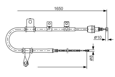 Гальмівний трос 1650mm HYUNDAI Matrix \'\'RL \'\'01-10 BOSCH 1987482074