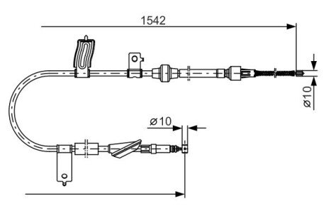 HONDA трос ручн.гальма прав.Civic 96- BOSCH 1987482084