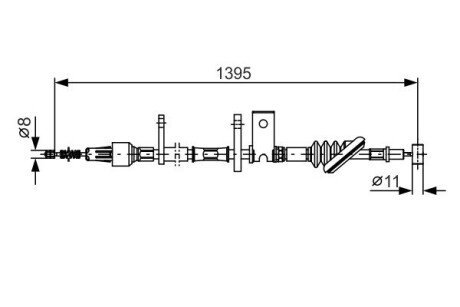 Трос гальм. задн прав. SUZUKI -99 BOSCH 1987482089