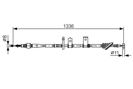 SUZUKI трос ручн.гальма лів.Grand Vitara (3d) -05 BOSCH 1987482091