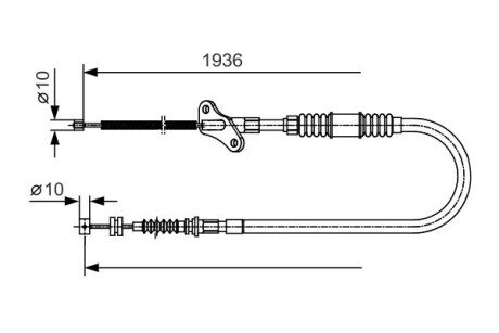 OPEL трос ручного гальма Frontera 92- BOSCH 1987482111