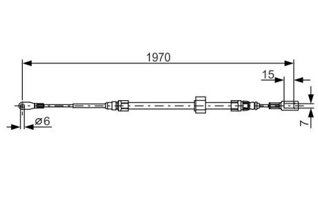 DB трос ручн.гальма передн.Sprinter 97- 1970mm BOSCH 1987482131