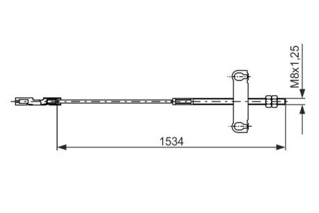 FORD трос ручного гальма (центр.) Transit 00- BOSCH 1987482195