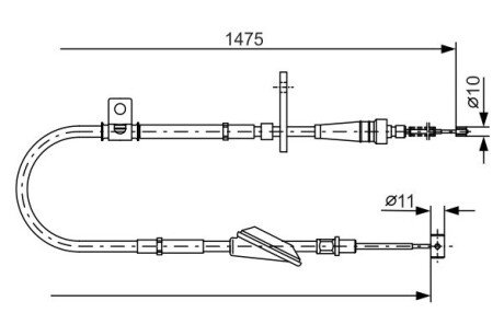 SUZUKI трос ручн.гальма прав.Alto 04- BOSCH 1987482211