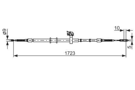 Трос ручного гальма прав. AUDI 92- BOSCH 1987482269