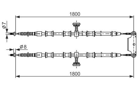 OPEL трос ручного гальма Vectra SW 02-,Signum 04- BOSCH 1987482291