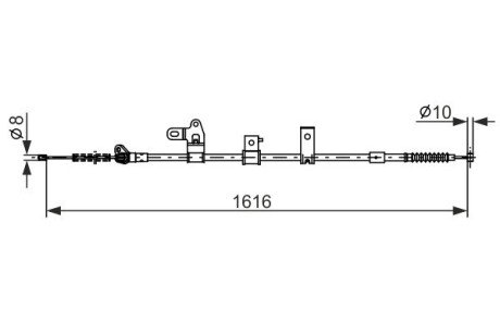 TOYOTA трос ручного гальма задн. лів. Corola -07 BOSCH 1987482307