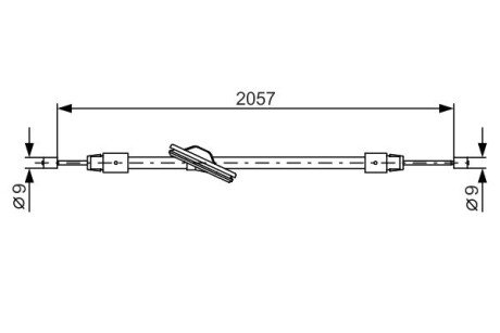 DB трос ручного гальма передн. W204 BOSCH 1987482331