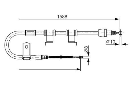 HYUNDAI трос ручн.гальма прав.Accent,Kia Rio 05- BOSCH 1987482359