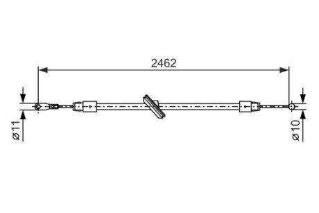 DB трос гальм.передн.(2462/306mm) Sprinter 06- BOSCH 1987482381