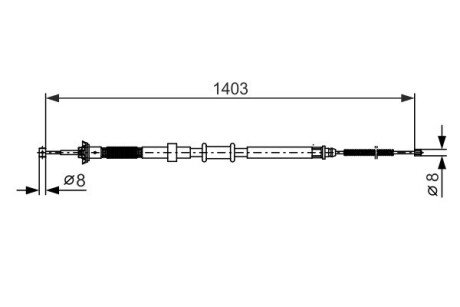 Трос гальм лів. FIAT Panda 06- BOSCH 1987482390