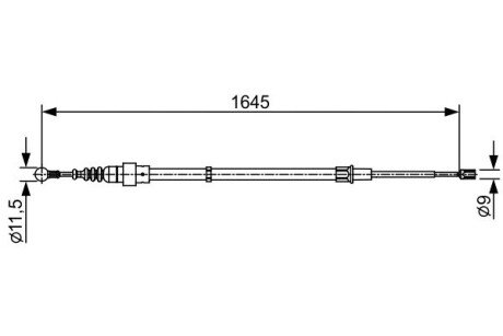 Трос ручника VW Polo/Skoda Fabia 01-14 BOSCH 1987482451