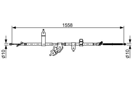 Трос гальм лів. TOYOTA YARIS -11 BOSCH 1987482512