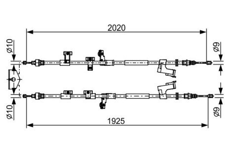 Трос ручного гальма BOSCH 1 987 482 709