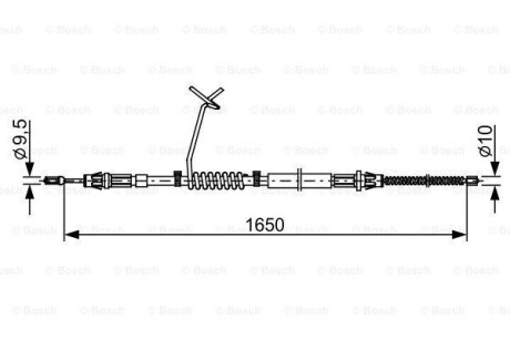 FORD трос ручного гальма TRANSIT 00- 1648 задн. лів.(передн.привід) BOSCH 1987482712