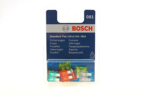 Комплект запобіжників (стандарт) 5A/7,5A/25A/30A/10A/15A/20A) (10шт) BOSCH 1 987 529 081